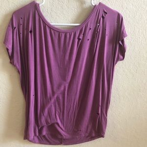 Magenta Distressed Top